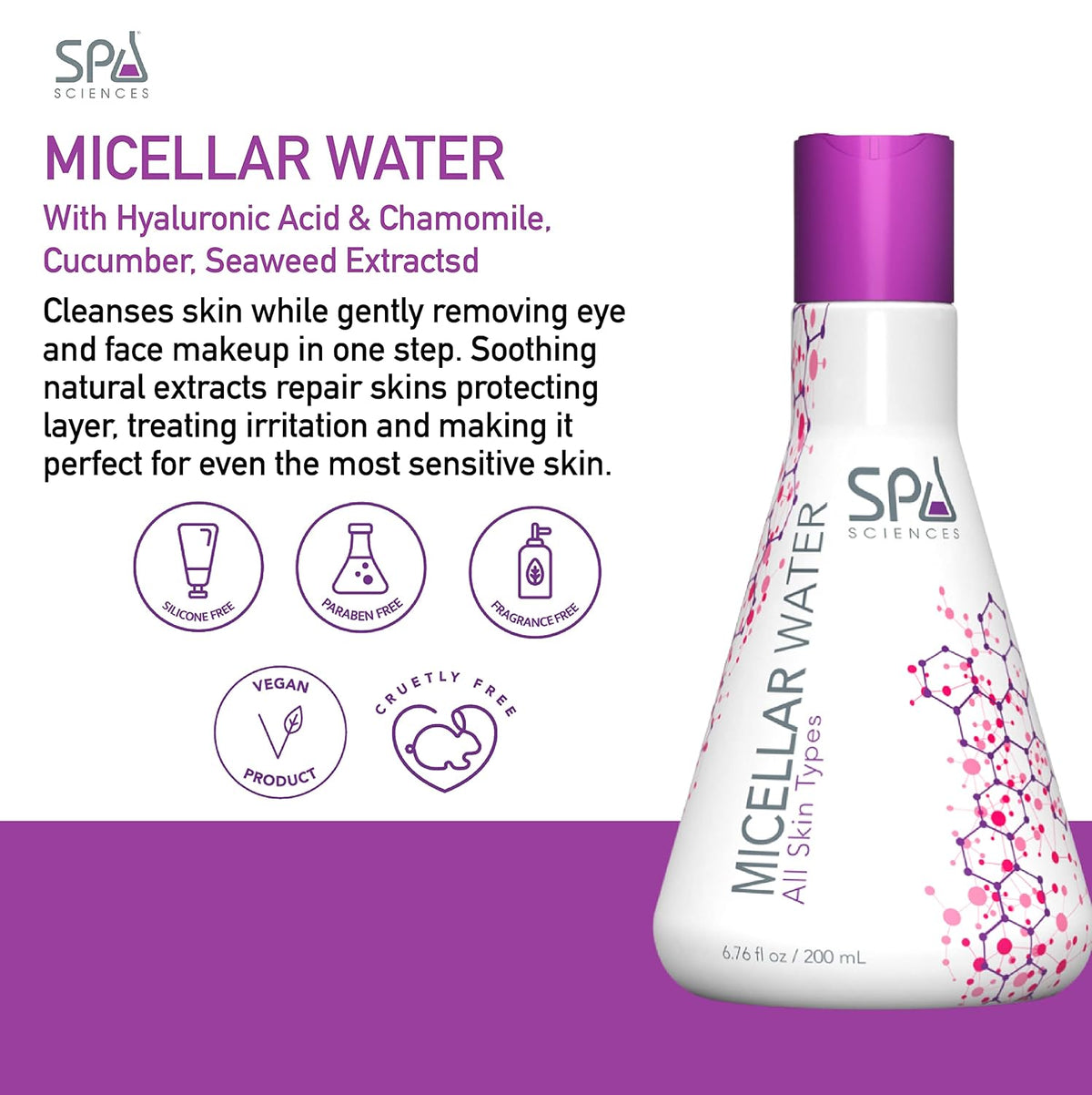 Micellar Water - Made in the USA, For All Skin Types - 6.76oz