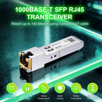 4 Pack 1.25G RJ45 100M SFP Transceiver 1000Base-T Module with CATe/6/6a/7