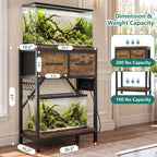 5-10 Gallon Fish Tank Stand with Power Outlets & Storage HAS021SSR