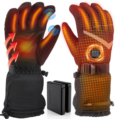 Rechargeable Heated Gloves for Men Women,7.4V/2 5000mAh Battery Electric Gloves with 4 Temperature Modes,Camping Hand