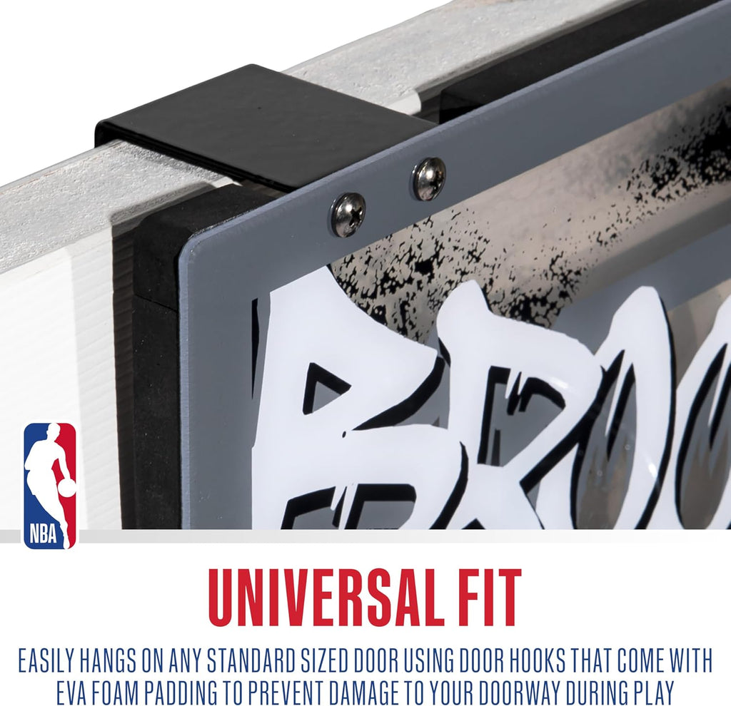 NBA Team Over the Door Basketball Hoops - Kids Indoor Mini Basketball Hoop + Ball Set - NBA Fan Mini Hoops