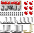 Fishing Bobbers Tackle Kit Beginners Equipment,75pcs Include Fishing Hooks Bobbers Sinker Weights,Basic Starter Kit
