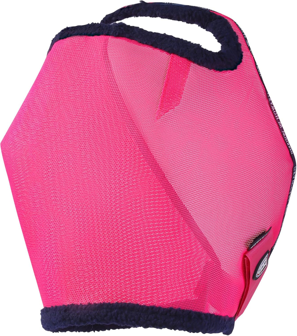 All Round Mesh Horse Fly Mask UV Protective with Fleece Padded Edging Magenta L