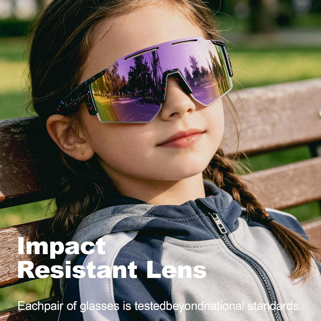 Oversized Kids Sunglasses Youth Baseball Sun Glasses Boys Girls Softball Cycling UV400 Protection Goggles