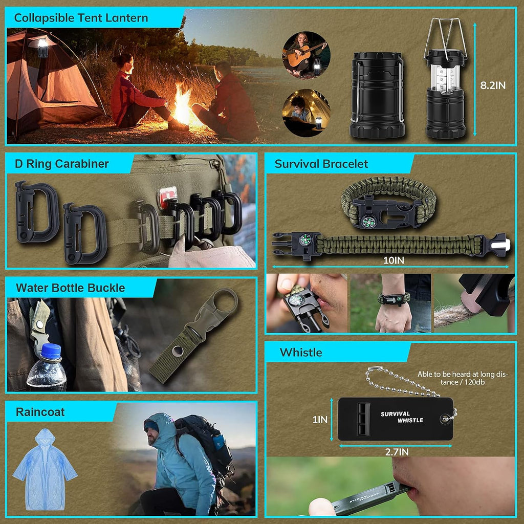 Survival Kit, Gifts for Fathers Day Men, Women, 251pcs Emergency Survival Gear and Supplies Equipment, First Aid Kit