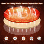 16-inch PIZZA STONE for Oven & BBQ Grilling, Round Baking Stone for Pizza