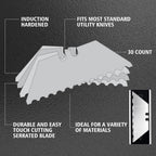Utility Knife Blades, SK5 Box Cutter & Razor Blades-Serrated Edge