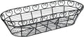 Oblong Wire Bread Basket, 15-Inch x 6.25-Inch x 3-Inch, Black