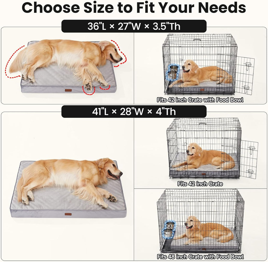 Orthopedic Waterproof Dog Bed for Extra Large Dogs, Machine-Washable Removable Cover in Easy-Clean Fabric, Reversible