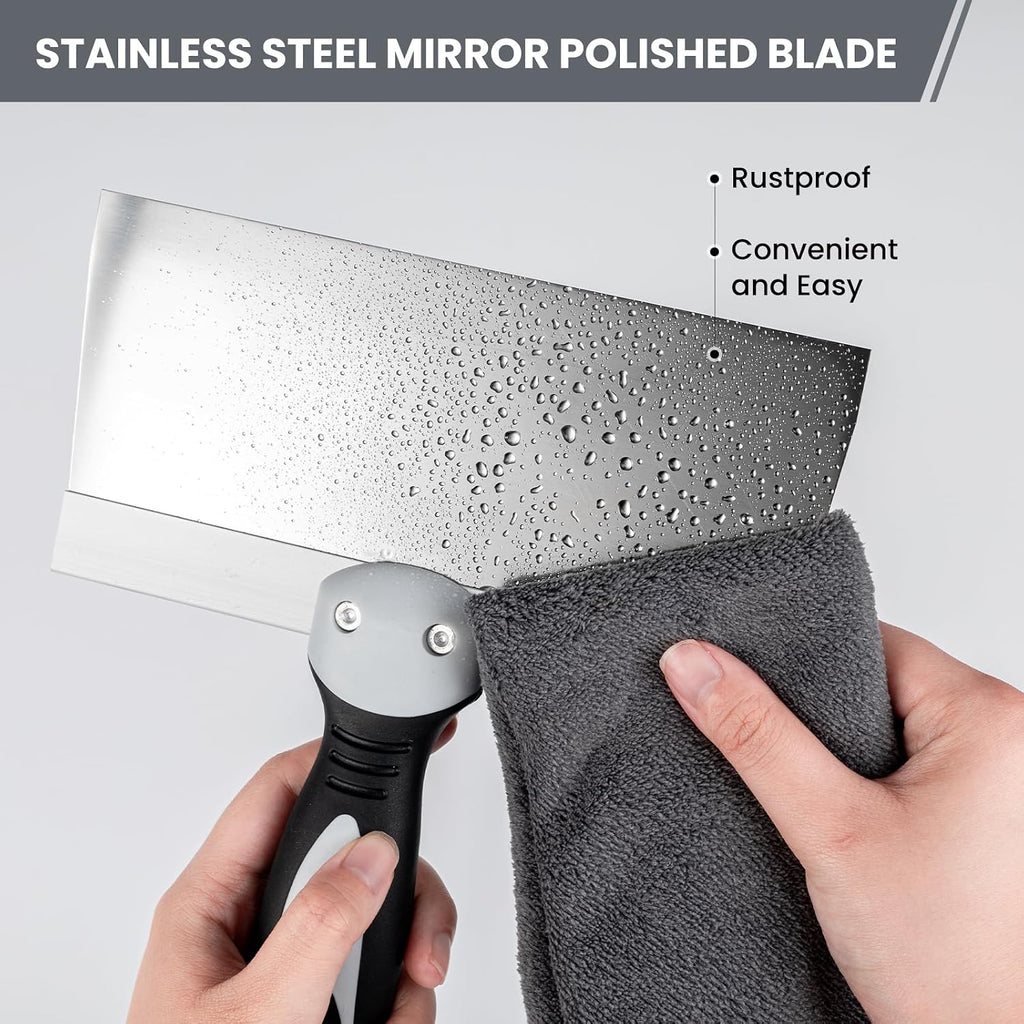 14" Stainless Steel Drywall Taping Knife, Skimming Blade | 14" stainless taping knife for drywall joint finishing