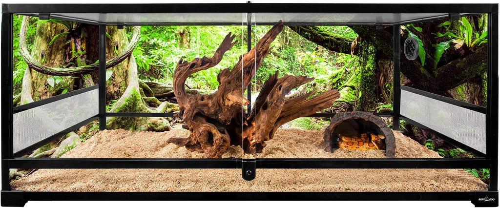 Reptile Tempered Glass Extra-Long Terrarium Habitats 48" x 18" x 18" Reptile Amphibians Large Enclosure for