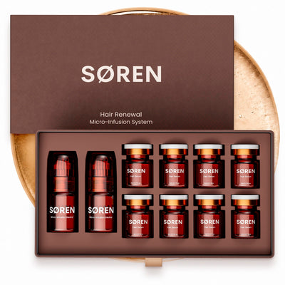 Micro Infusion Hair Renewal System by SOREN - Saw Palmetto & Peptide Scalp Treatment Kit | Supports Fuller