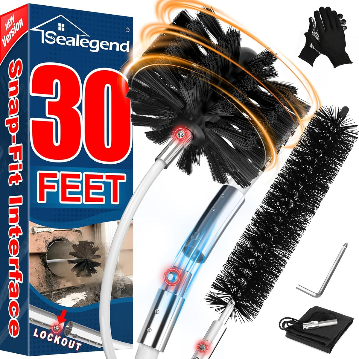 30Ft Dryer Vent Cleaner Kit, Flexible Lint Remover