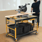 5-in-1 Multifunction Workbench, Miter Saw Stand, Workbench, Utility Cart, Work Platform + Storage Rack, Model# I-SB3M