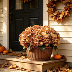 6Pcs Hydrangea Artificial Flowers Fall Flower,Autumn Yellow