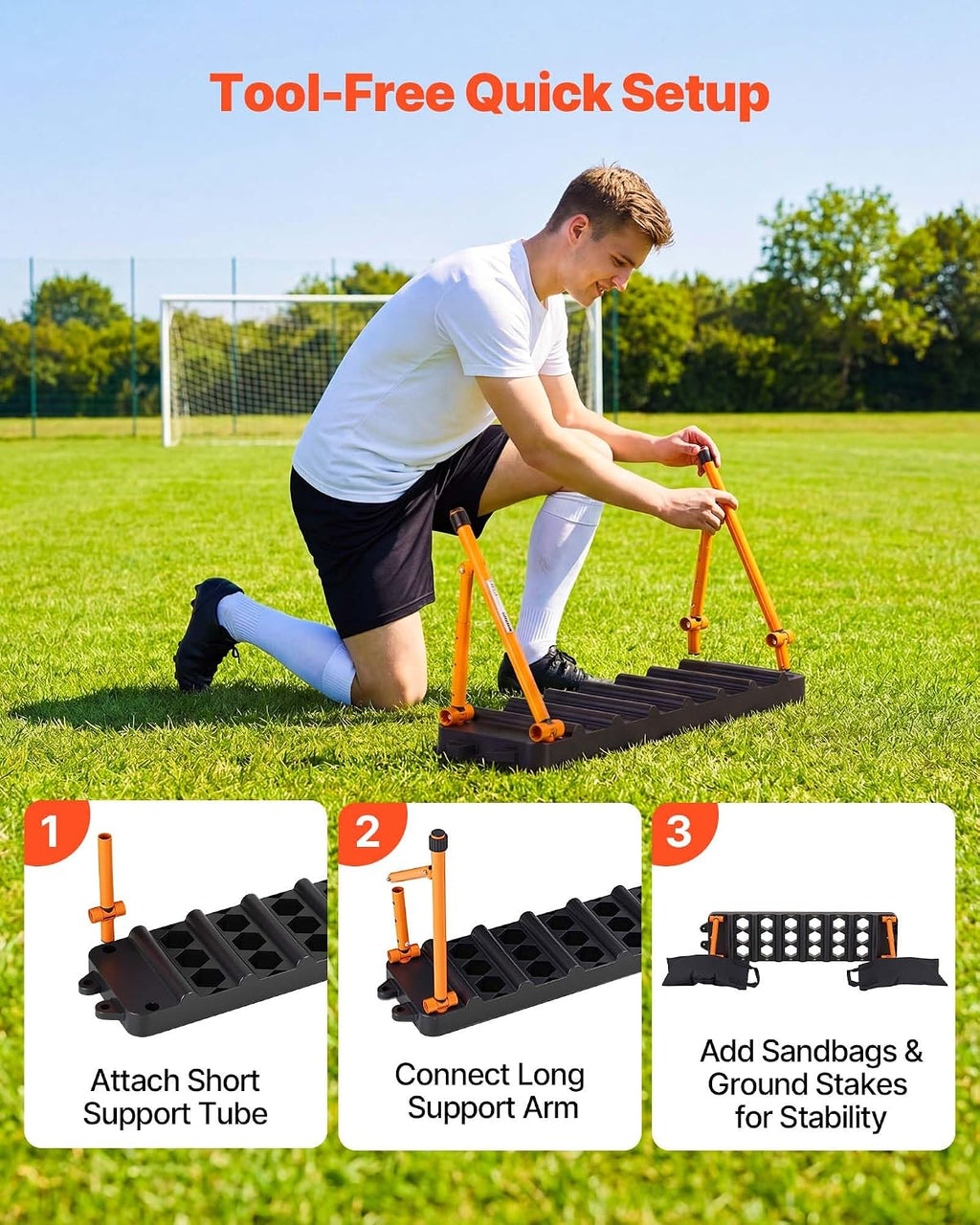 Soccer Rebounder Board, Mult-Adjustable Angles Portable Soccer Rebound Wall, Foldable Kickback Board, Soccer Practice