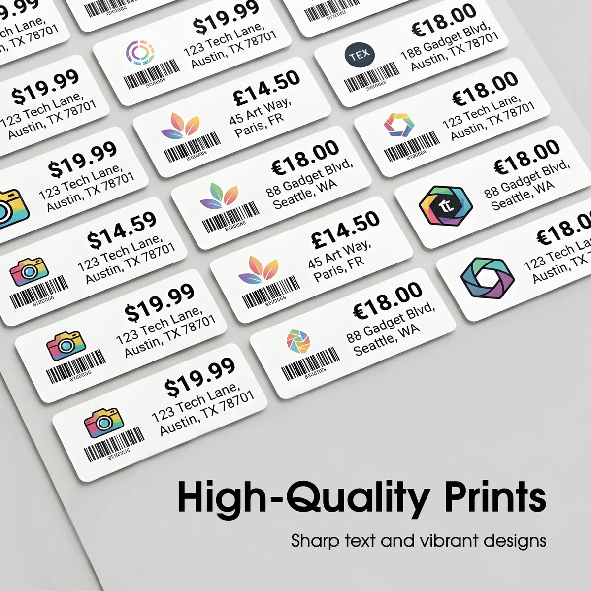 1" X 2 5/8" Matte White Printable Address Labels