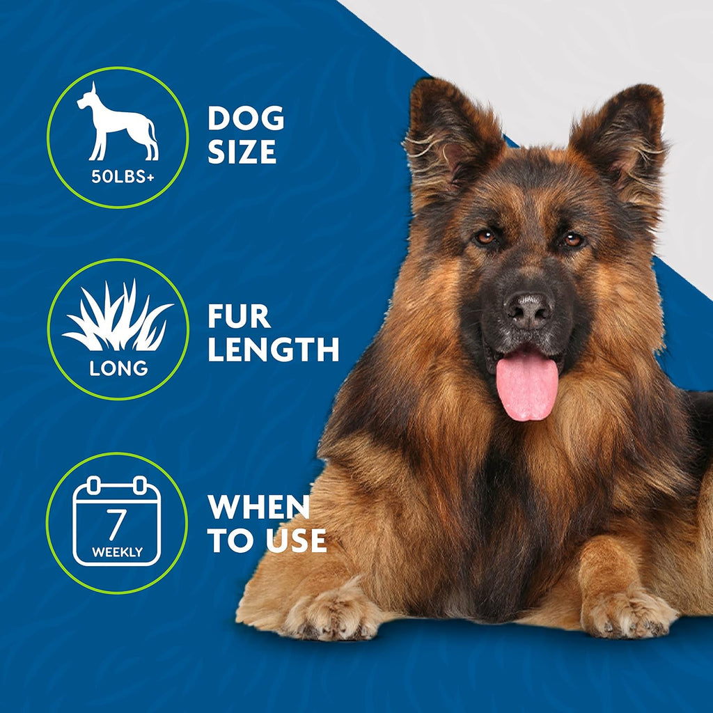 Large Dog Undercoat deShedding Tool for Long Hair, Reduces Loose Hair From Shedding