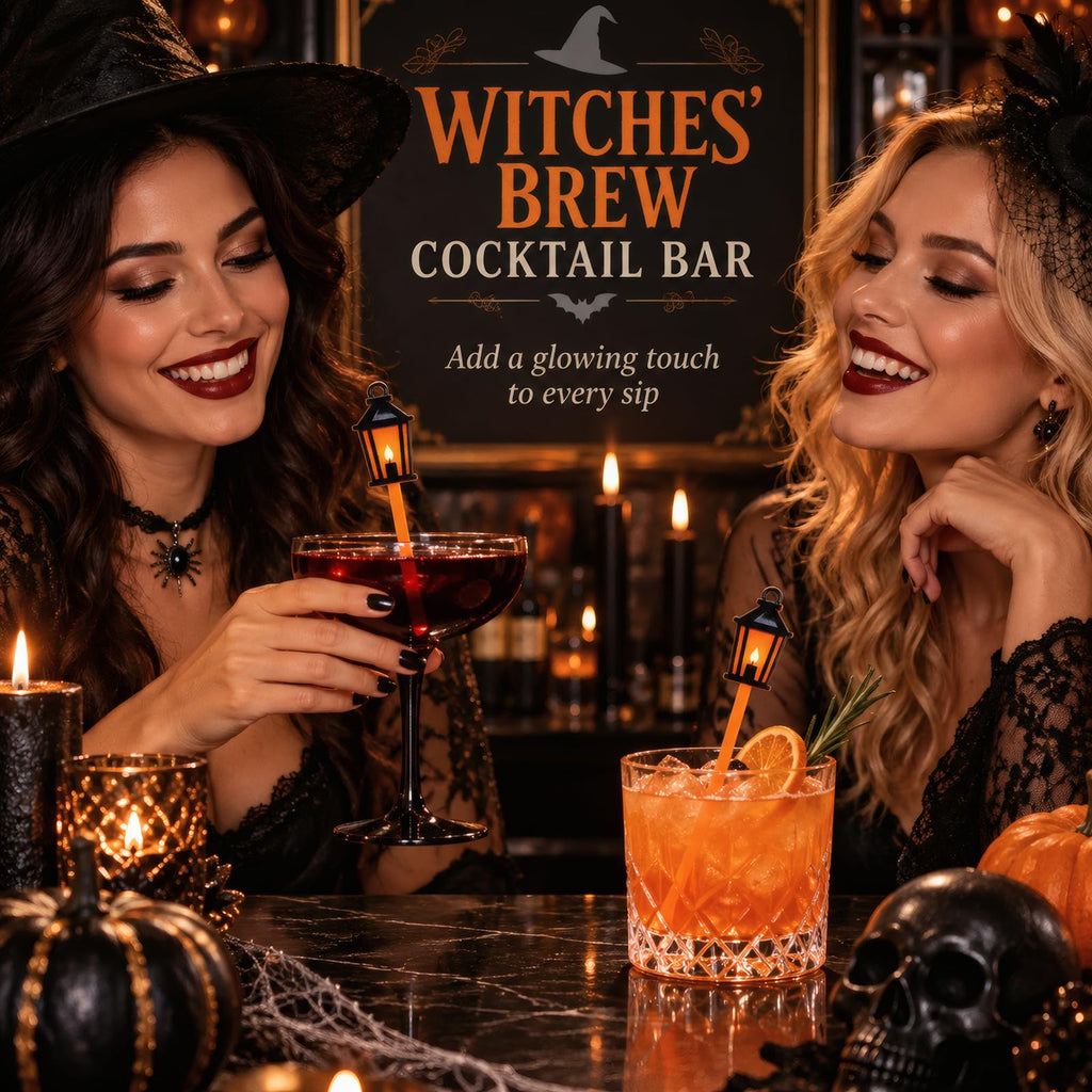 Halloween Lantern Drink Stirrers, 36 Pack, 7 Inch Cocktail Sticks