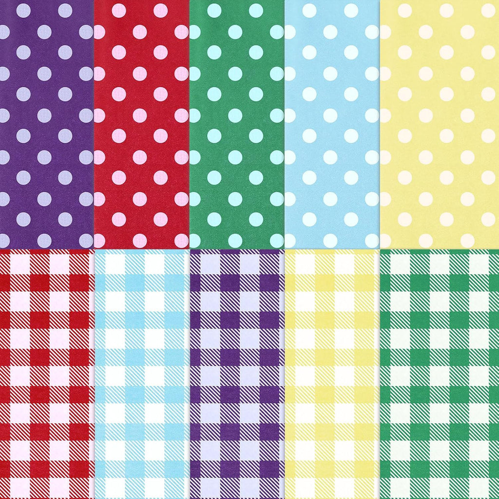 60 Sheets Pastel Tissue Paper with Dots & Buffalo Plaid, 14x20 in