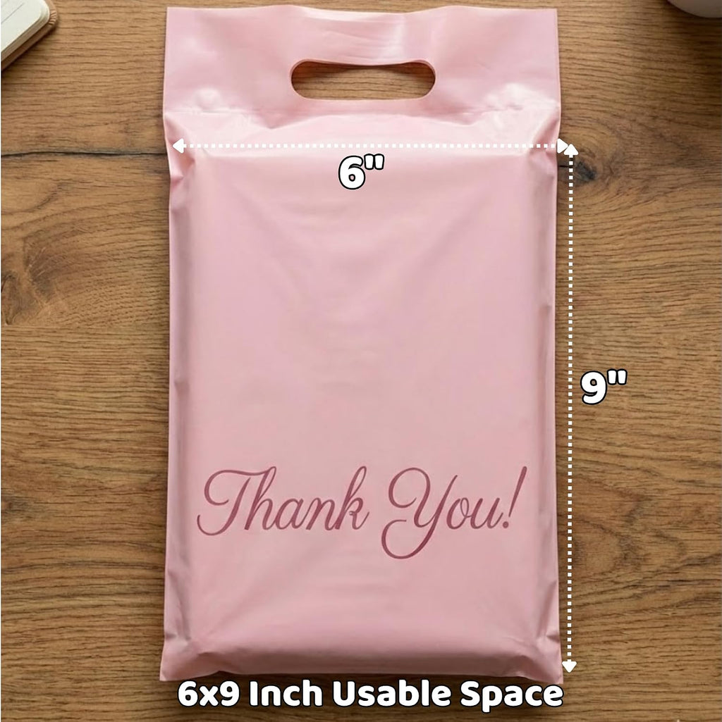 Pink Poly Mailers, 6x9, 100 Pack, Shipping Bags for Clothing