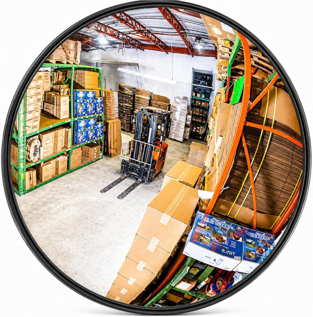 12” Acrylic Convex Mirror, Round Indoor Security Mirror for the Garage Blind Spot, Store Safety, Warehouse Side View