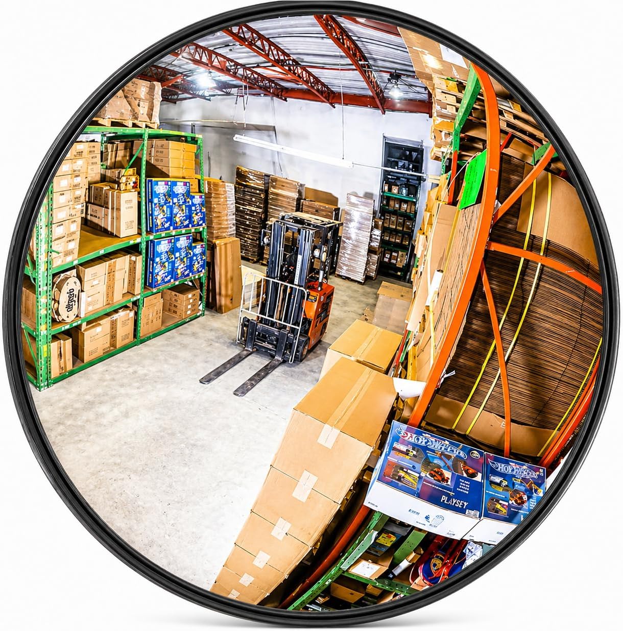 12” Acrylic Convex Mirror, Round Indoor Security Mirror for the Garage Blind Spot, Store Safety, Warehouse Side View