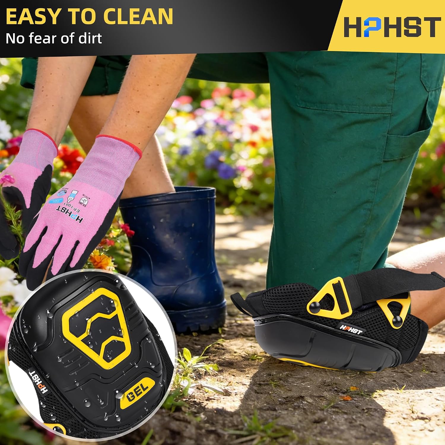 Professional Heavy-Duty Work Knee Pads with Gel & Foam Cushion – Slip-Resistant Support for Construction, Flooring