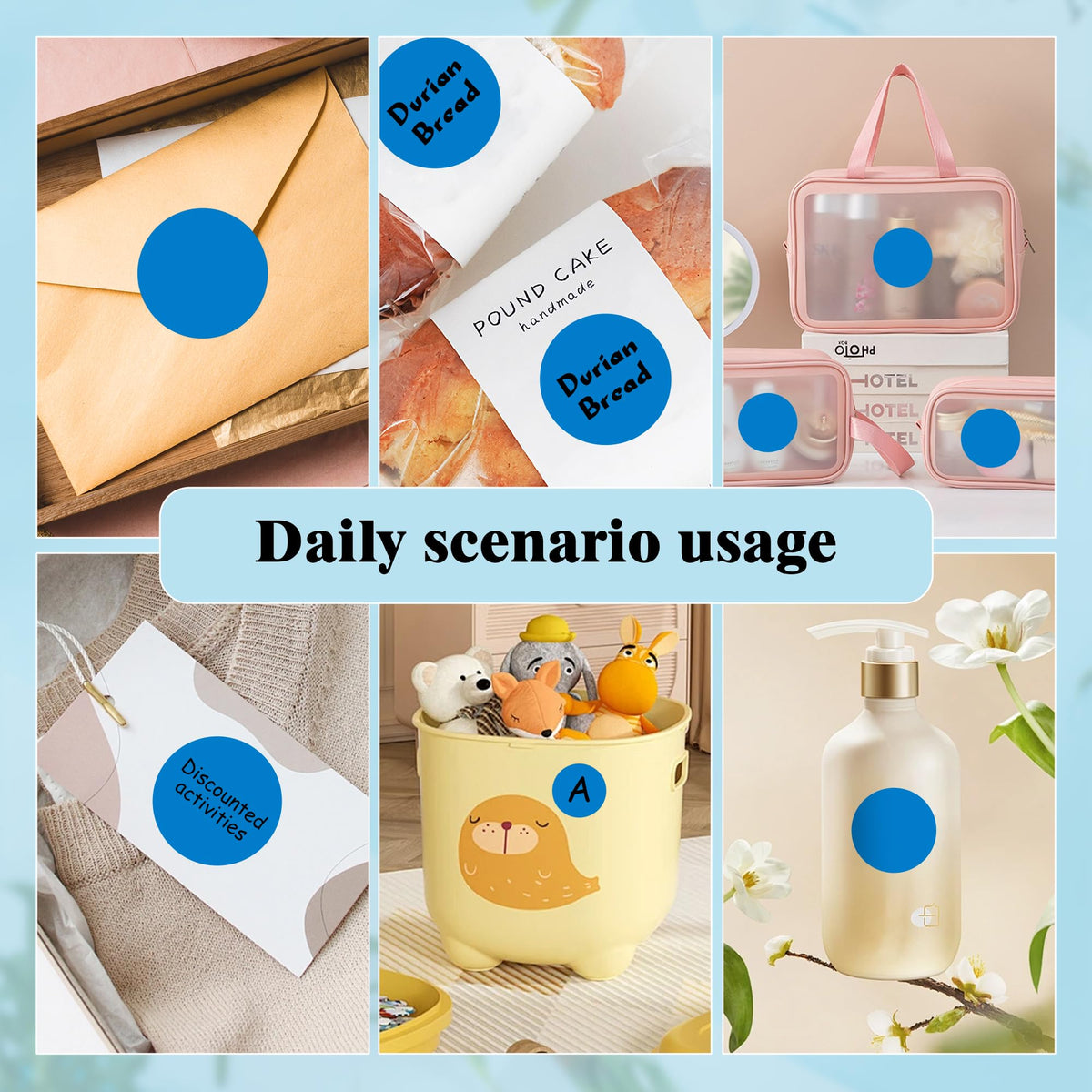 2 Inch Round Adhesive Color-Code Dot Stickers,4Rolls/2000 per Rolls dots Label Dispenser Box, Circle Stickers Label