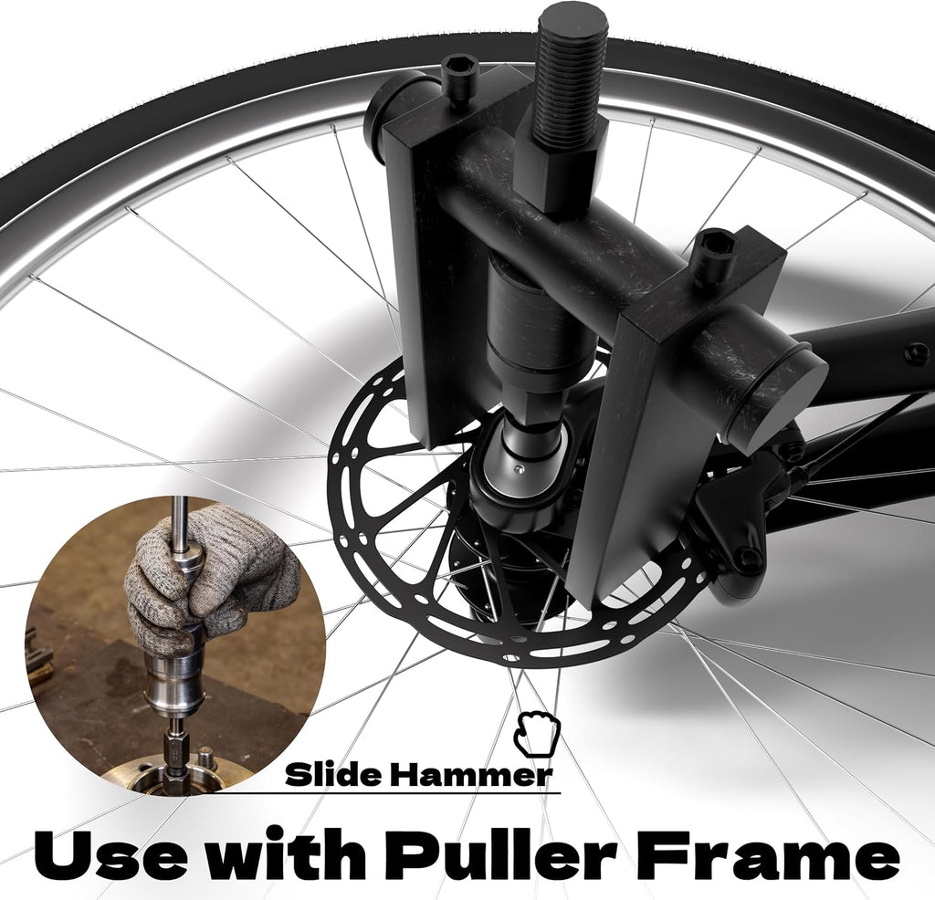 Blind Hole Bearing Puller Set 8-32mm with Slide Hammer - Motorcycle Bearing Removal Tool Kit with Expandable Collets