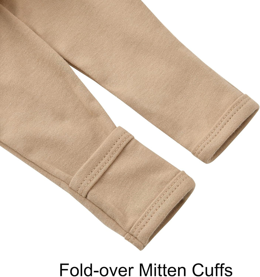 Baby Footie Pajamas Cotton with Mitten Cuffs, Double Zipper