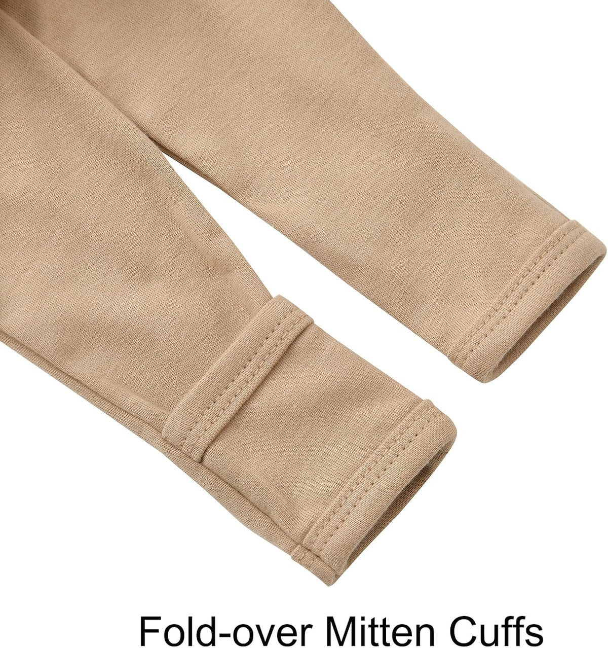 Baby Footie Pajamas Cotton with Mitten Cuffs, Double Zipper