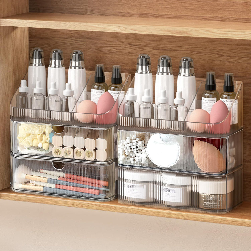 Medicine Cabinet Organizer 3 Tier, Stackable Bathroom Makeup Organizers
