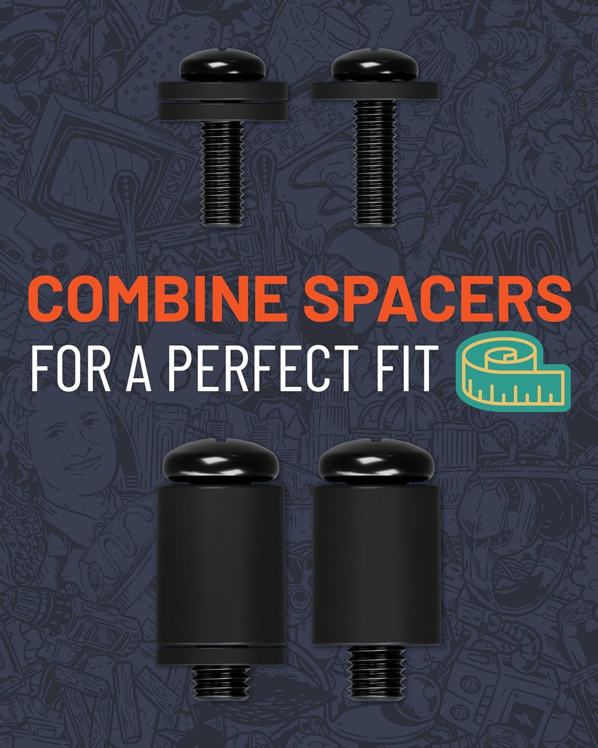 Universal TV Mount Hardware Pack - Replacement Hardware Mounting Kit for TVs up to 80" - Includes M4, M5, M6 & M8 Screws