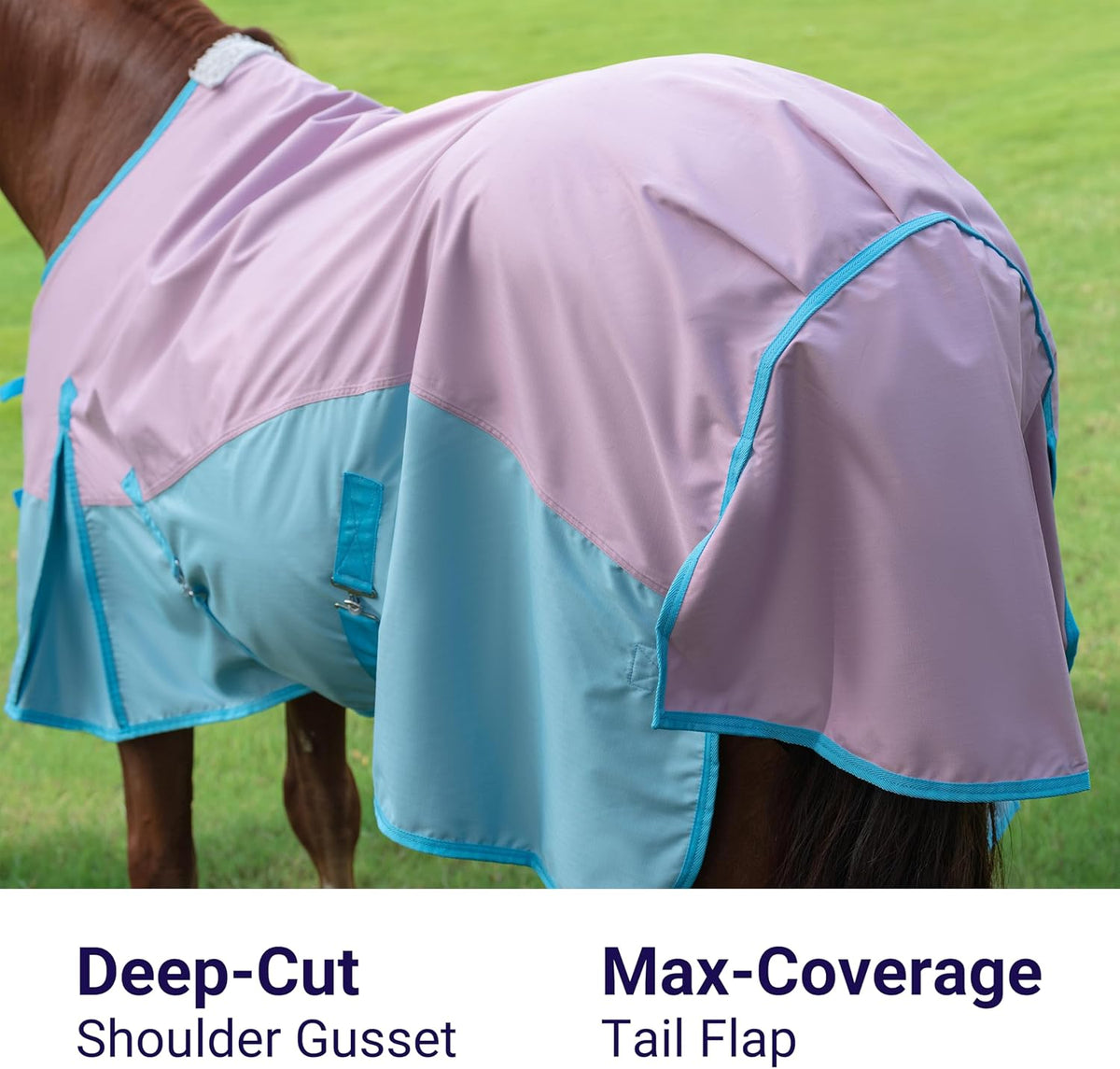 Horse Turnout Rain Sheet | 600 Denier Ripstop Turnout Blanket No Fill (0g) | Waterproof Lightweight Breathable |