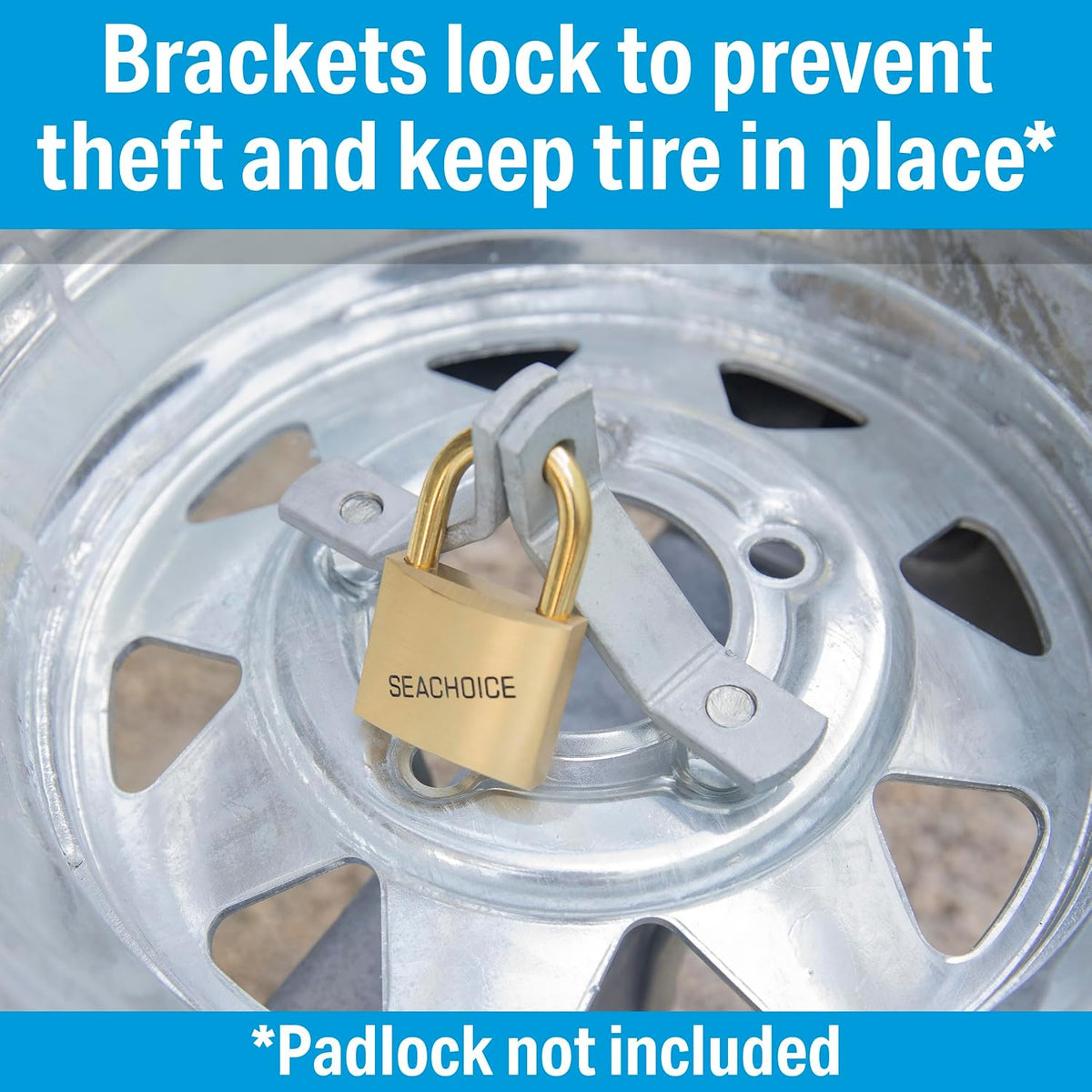 Lockable Spare Tire Carrier for Boat Trailer