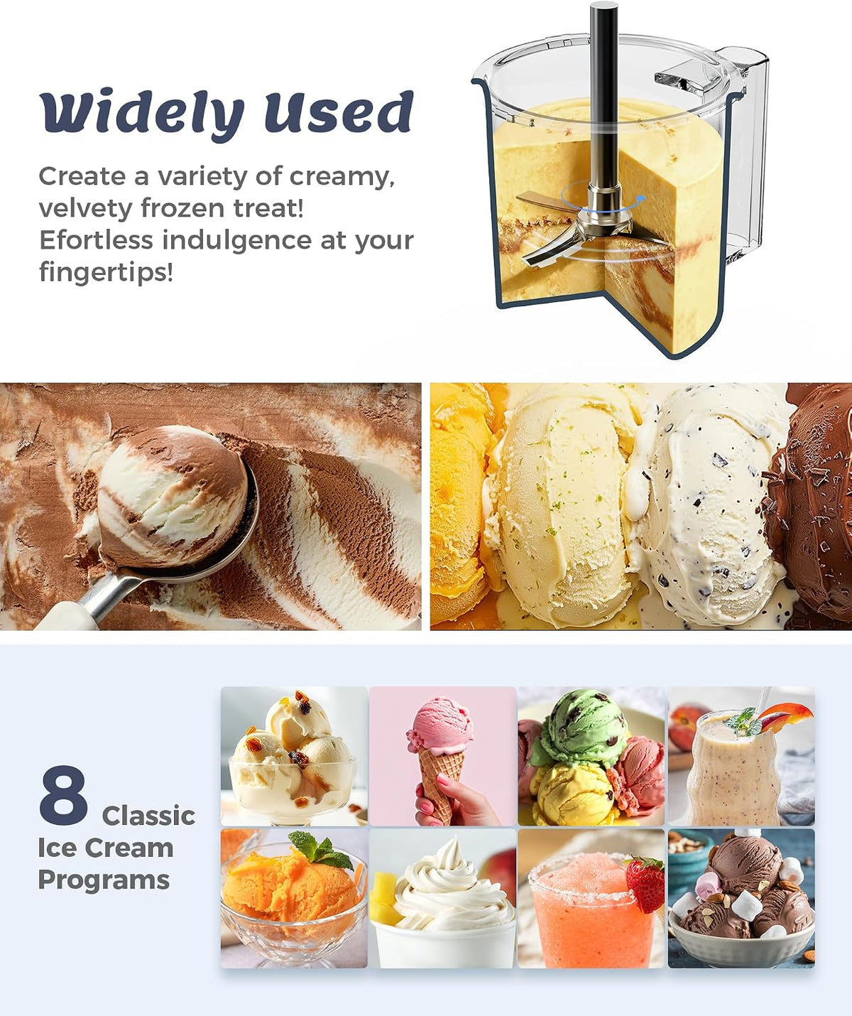 Ice Cream Maker with 3 Pints(Not Freezer) Frozen Treat Machine