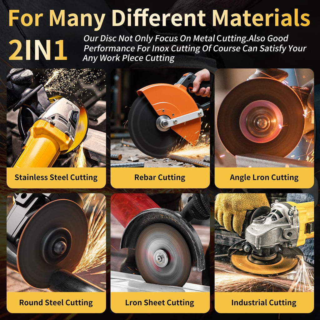 4 1/2 Cut Off Wheel Angle Grinder Cutting Disc for Metal & Stainless Steel, Max 13,300 RPM, 0.045" Thin Grinding Wheel,10 Pack