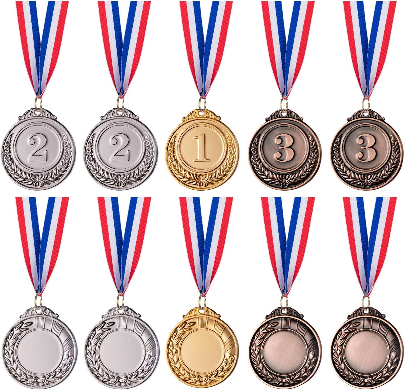 24 Piece Gold Silver Bronze Award Medals-Winner Medals Olympic Style | Gold Silver Bronze Medals Awards Medals for