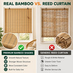 Bamboo Blinds for Interior Windows, Custom Roll Up Shades