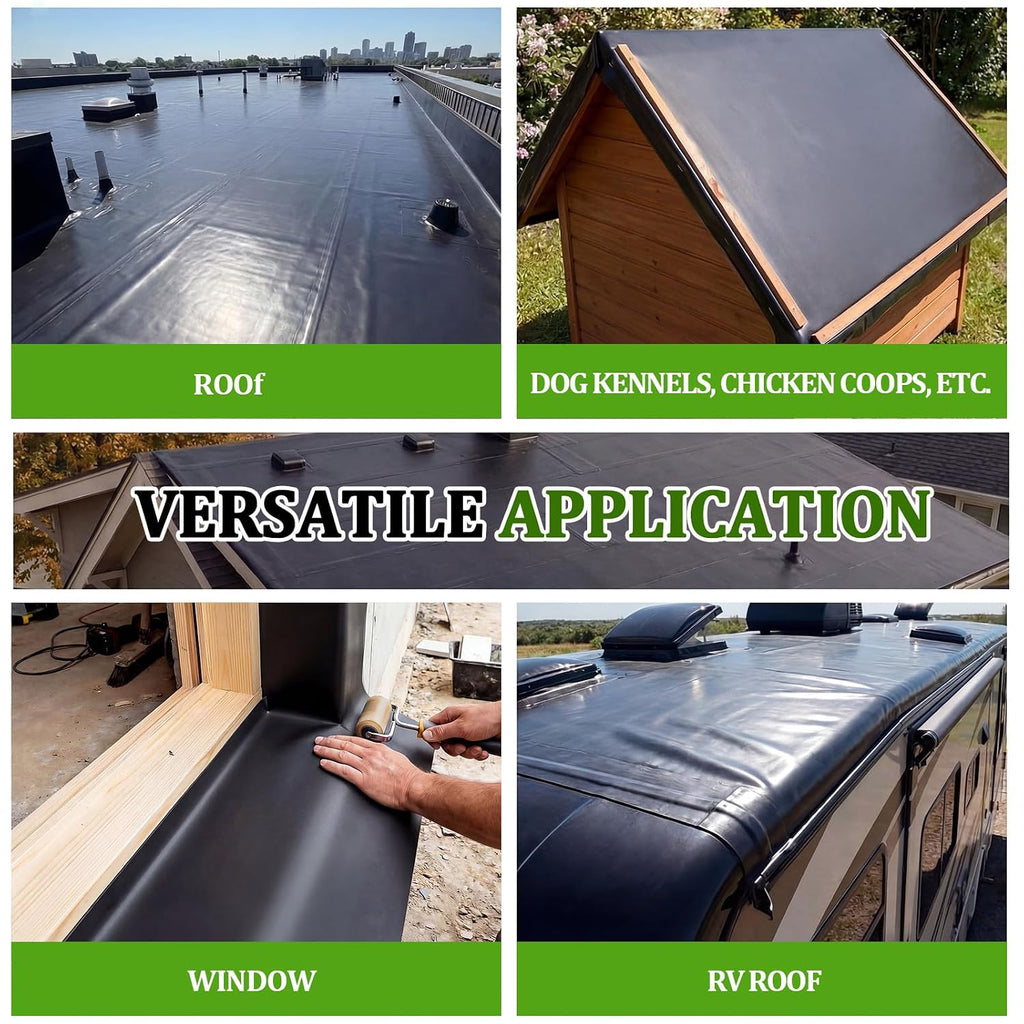 1 Roll EPDM Rubber Roofing Membrane 50 Mil, 39" x 10 Ft, Black