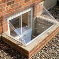 46"L x 18"W x 12"H Heavy-Duty Atrium Basement Window Well Covers, Clear Polycarbonate Egress Window Well Cover with