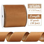 4 inch Copper Velvet Wired Ribbon 10 Yards
