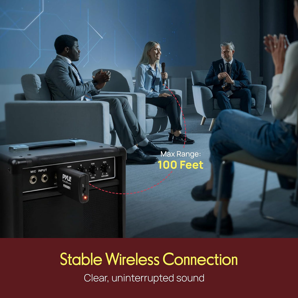 Portable VHF Wireless Microphone System - Professional Battery Operated Handheld Dynamic Unidirectional Cordless