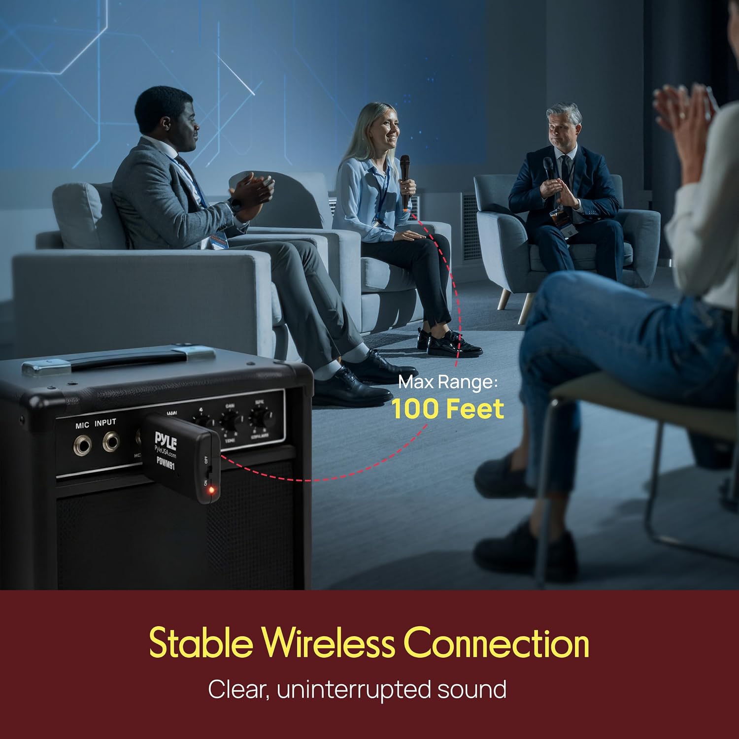 Portable VHF Wireless Microphone System - Professional Battery Operated Handheld Dynamic Unidirectional Cordless