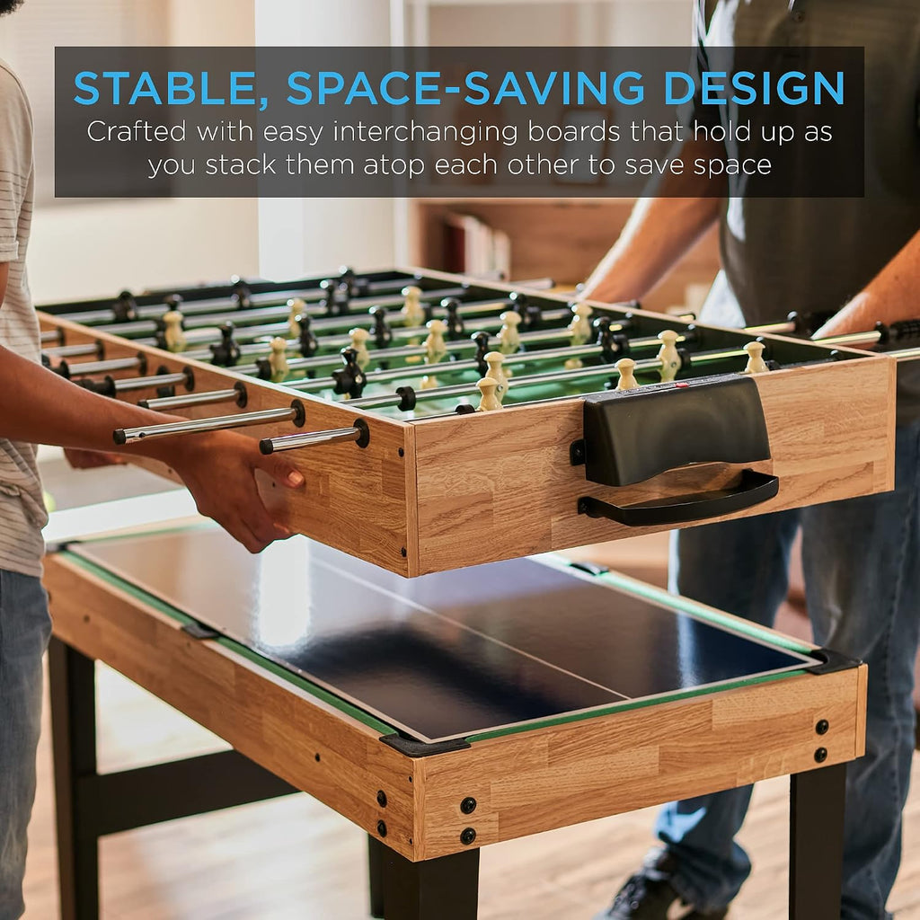 2x4ft Combo Game Table Set for Home, Game Room, Friends & Family w/Hockey, Foosball, Pool, Shuffleboard, Ping Pong