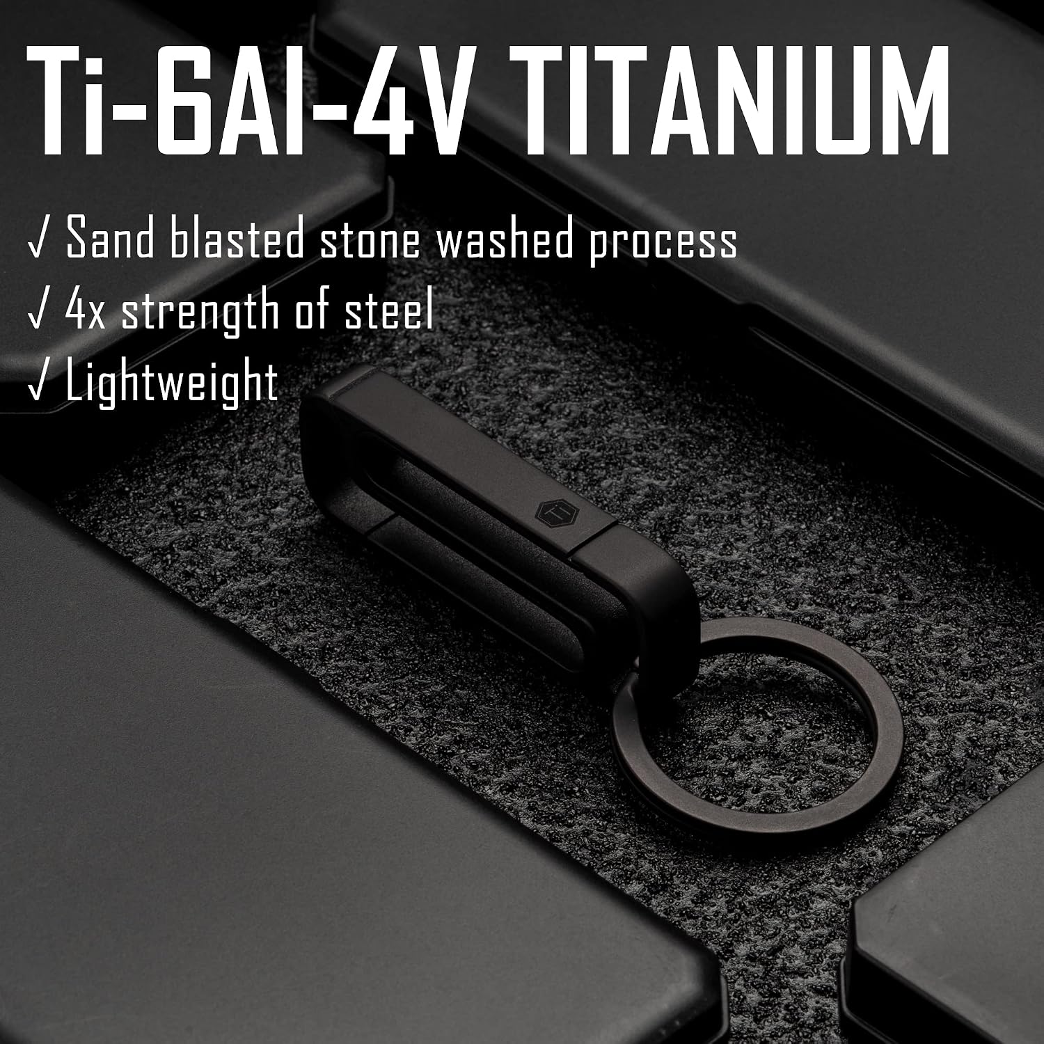 Titanium Key Holder Belt Clip, Double Side Carabiner Keychain For Men