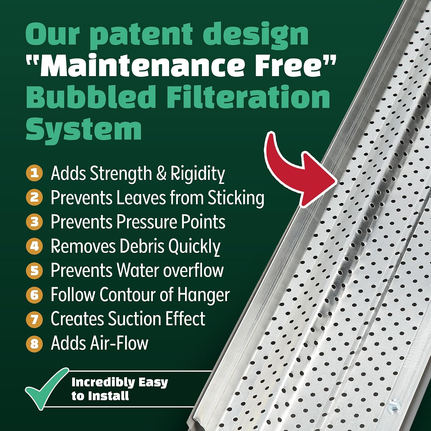 5" x 50 Ft Mill Finish Aluminum, Leaf & Debris Protection