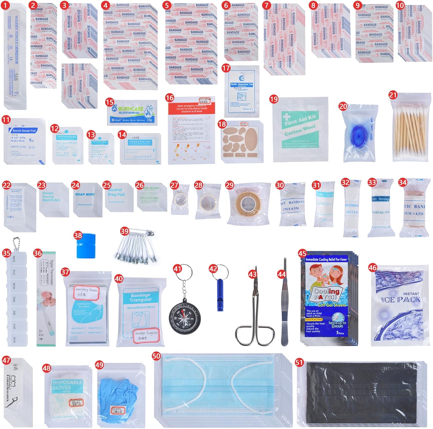 450 Piece Premium First Aid Kit, Water-Resistant Emergency Medical Kit with MOLLE System for Car, Home, Travel