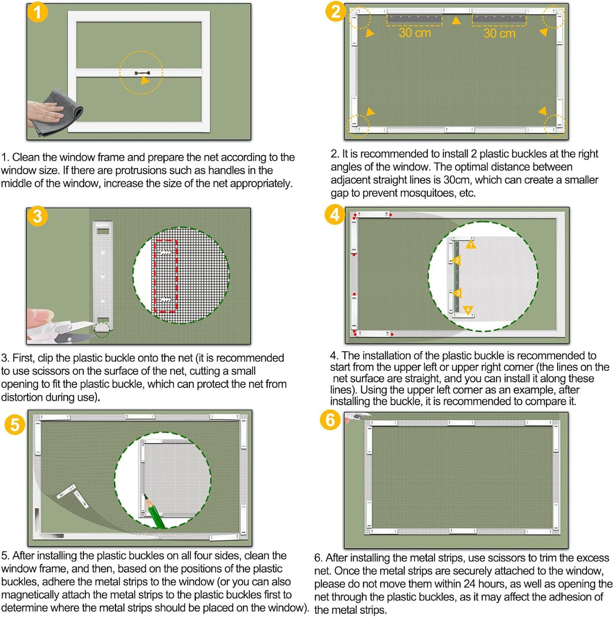 Magnetic Window Screen, Adjustable DIY Window Net Max 59” x 51” with Innovative Magnetic Fastener, Fiberglass Fine